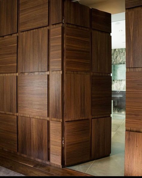 Concealed Doors In Wall, Wooden House Doors, Floor To Ceiling Wardrobes, Pintu Interior, Solid Interior Doors, Entrance Door Design, Hidden Rooms, Wooden Door Design, Secret Door