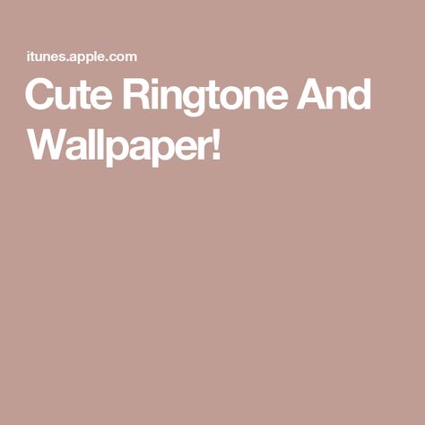 ‎Cute Ringtone And Wallpaper! Cute Ringtones, Ringtones Music, Mac Ipad, Iphone Watch, Music Sound, Wallpaper App, Apple Store, Home Tv, Sound