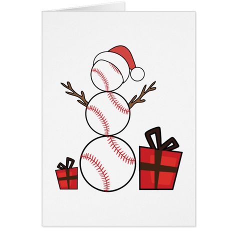 Christmas Baseball Snowman Funny Card #cards #christmascard #holiday Snowman Cards For Kids, Baseball Snowman, Snowman Funny, Softball Christmas, Funny Holiday Card, Painted Christmas Cards, Baseball Christmas, Christmas Baseball, Funny Holiday Cards