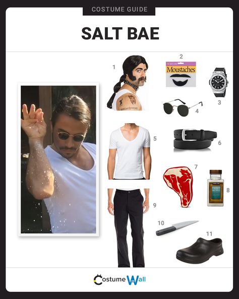 Meme Day Costumes, Salt Bae Meme, Bae Meme, Tlc Outfits, Spirit Week Themes, Salt Bae, Meme Party, Meme Costume, School Spirit Days