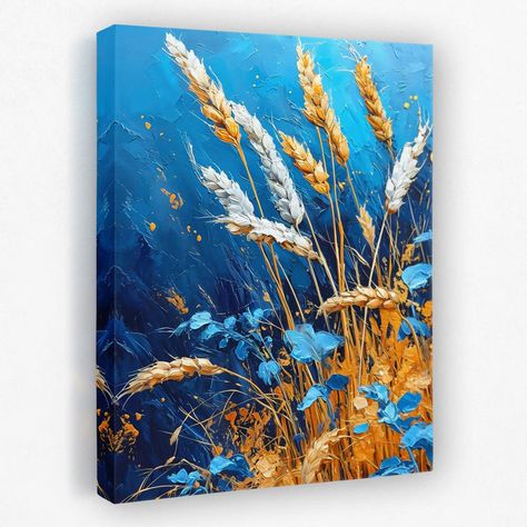 Beautiful Canvas Paintings, Serene Artwork, Calming Art, Field At Sunset, Golden Field, Countryside Art, Field Art, Gold Painting, Art Painting Gallery