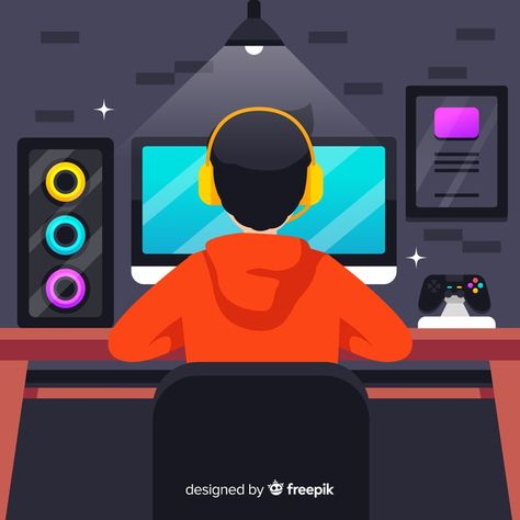 Young person playing with the computer Free Vector | Free Vector #Freepik #vector #freepeople #freetechnology #freehouse #freecomputer 2d Character Animation, Computer Drawing, Boy Illustration, Girly Wall Art, Dream Book, Travel Humor, Graphic Design Lessons, Outdoor Quotes, Animated Drawings