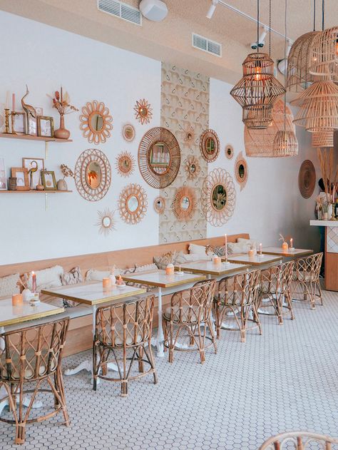 The Dreamiest Amsterdam Restaurant | Erika Carlock | Bohemian lifestyle + design blog Bohemian Coffee Shop Interior Design, Bohemian Restaurant Design, Boho Cafe Design, Boho Coffee Shop Interior Design, Bohemian Cafe Interior, Boho Restaurant Interior Design, Boho Cafe Decor, Boho Cafe Interior, Bohemian Coffee Shop