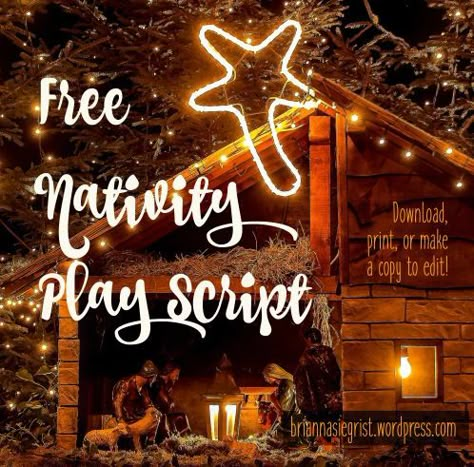 Christmas Story Play The Nativity, Preschool Nativity Play, Christmas Nativity Play Script Free, Living Nativity Ideas, Christian Christmas Plays For Kids, Lds Nativity Script, Walk Through Bethlehem Script, Christian Christmas Program Ideas, Nativity Script For Kids