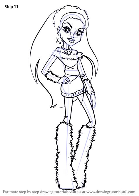 Learn How to Draw Abbey Bominable from Monster High (Monster High) Step by Step : Drawing Tutorials Bratz Coloring Pages, Bratz Coloring, Abbey Bominable, Monster High Party, Monster Drawing, Monster High Characters, Learn Drawing, Cartoon Coloring Pages, Art Style Inspiration