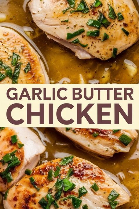 Garlic butter chicken breasts with fresh herbs and a rich sauce. Creamy Garlic Butter Sauce, Healthy Family Dinners, Weeknight Dinner Recipes Easy, Butter Chicken Recipe, Garlic Butter Chicken, Garlic Butter Sauce, Cooking Game, Cook Chicken Breast, Weeknight Dinner Recipe