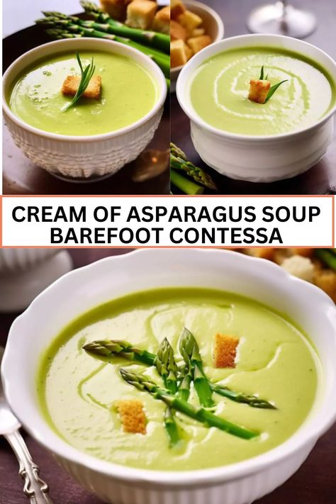 Cream Of Asparagus Soup Barefoot Contessa Asparagus And Mushroom Soup, Cream Of Asparagus Soup Recipe, Clean Soups, Creamy Asparagus Soup, Asparagus Soup Recipe, Cream Of Asparagus, 2024 Meals, Soup Maker Recipes, Creamy Soup Recipes