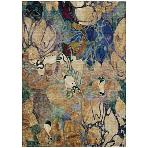 Wrought Studio Elvenia Floral Machine Woven Polyester Indoor / Outdoor Area Rug in Beige | Wayfair Rug Company, Rug Stain, Transitional Rugs, Geometric Area Rug, Outdoor Area Rug, Modern Floral, Indoor Outdoor Area Rugs, Modern Outdoor, Beige Rug