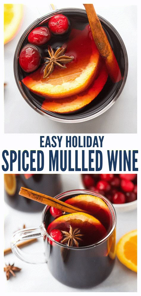 Mulled Wine Sangria Recipe, Mulled Wine Recipe Crockpot, Crockpot Mulled Wine, Warm Holiday Cocktails, Easy Mulled Wine, Hot Mulled Wine Recipe, Mulled Wine For One, Holiday Mulled Wine, Mulled Wine With Brandy