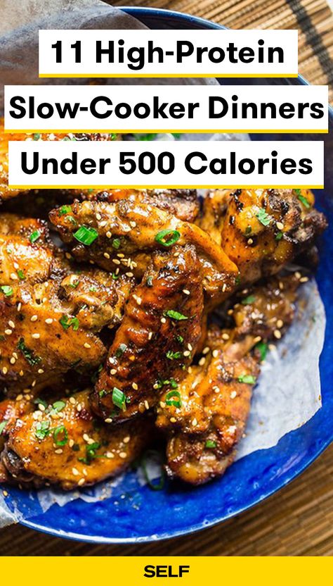 Recipes Under 500 Calories, 500 Calorie Dinners, Dinners Under 500 Calories, Meals Under 500 Calories, 500 Calorie Meals, Low Calorie Chicken, Low Carb Crock Pot Recipes, Low Calorie Dinners, Healthy High Protein Meals