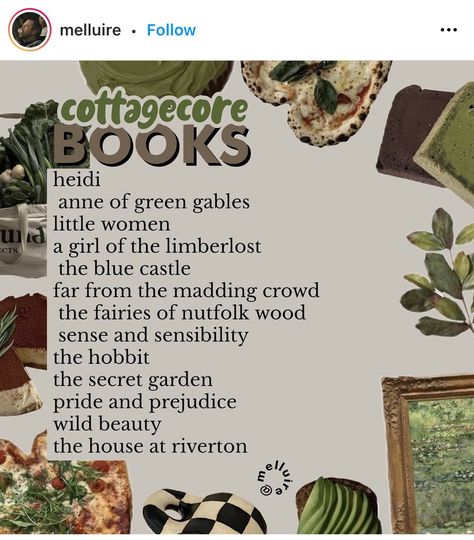 Cottagecore Books Aesthetic, Books To Read In Spring, Cottage Core Books, Cottagecore Hobbies, Cottagecore Bookshelf, Books As Gifts, Cottagecore Books, Cottagecore Ideas, Cottagecore Lifestyle