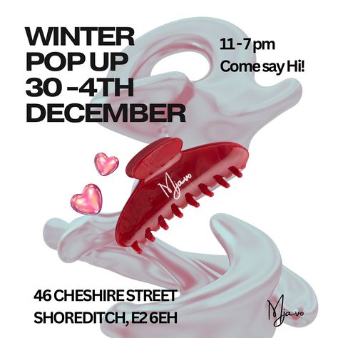 So excited to join @senja.bymaddie for a 5 day winter Pop up 30 - 4th of December in Shoreditch! Special gift packaging and deals are on. Come say hi and see the clips in person 🎀❤️ #mjavo #mjavoclaw #popupshop Pop Up Shop, Say Hi, Clip Ins, Gift Packaging, Special Gift, So Excited, Special Gifts, Pop Up, Packaging