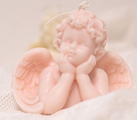 Christmas Candle Decor, Beautiful Scented Candles, Candle Home Decor, Angel Candle, Cute Angel, Angel Candles, Cherub Angel, Handmade Candle, Baby Angel