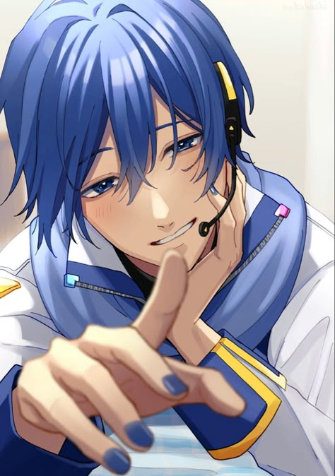 Kaito Vocaloid, Kaito Shion, Vocaloid Kaito, Vocaloid Characters, Instagram Funny, Man Alive, Hatsune Miku, Blue Hair, Vocaloid