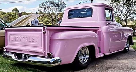 Pink Trucks, 1952 Chevy Truck, 57 Chevy Trucks, Chevy Apache, Chevrolet Apache, Pink Truck, Classic Ford Trucks, 57 Chevy, Antique Trucks