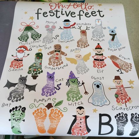 Baby Pottery Painting Ideas, Handprint Pottery, Christmas Decor Ideas Diy Crafts, Baby Christmas Crafts, Baby Art Crafts, Christmas Decor Ideas Outdoor, Baby Art Projects, Footprint Crafts, Toddler Arts And Crafts