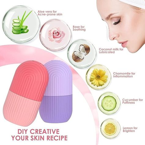 Ice Face Roller Silicone Facial Cube for Eyes Neck Massage Remove Dark Circle Pore Shrink Face Beauty Skin Care Ice Mould Kitchen Tools Ice Face Roller, Ice Face, Facial Massage Roller, Ice Facial, Silicone Ice Molds, Ice Roller, Remove Dark Circles, Dark Circle, Face Roller