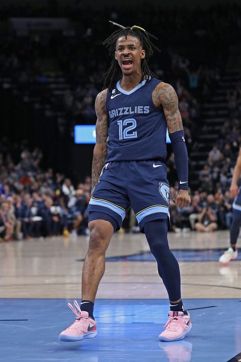 Ja Morant Hair, Ja Morant Tattoo, Lebron James Michael Jordan, Basketball Drip, Grizzlies Jersey, Ja Morant Style, Lebron James Championship, Fire Wallpaper, Basketball Players Nba