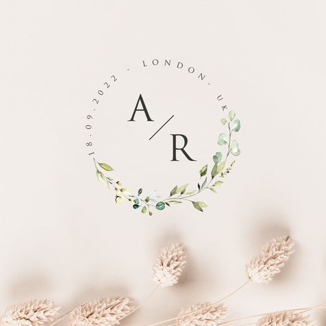 Wedding Logo Design Elegant, Wedding Cricut, Wedding Initials Logo, Botanical Logo, Initials Logo Design, Wedding Logo Monogram, Elegant Logo Design, Decor Logo, Wedding Logo Design