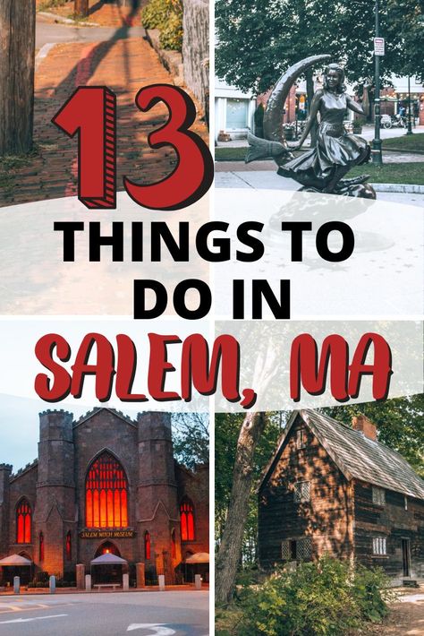 13 Things to Do in Salem, MA The ultimate Salem, Massachusetts travel guide with 13+ things to do in this spooky city! These are the best things to do, places to eat and where to stay in Salem, MA. Massachusetts Travel Guide, Salem Massachusetts Travel, Things To Do In Salem, Salem Mass, Massachusetts Travel, New England Road Trip, East Coast Travel, Salem Massachusetts, New England Travel