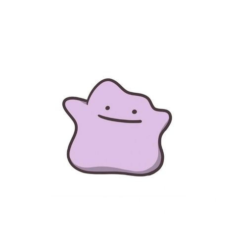 Purple Blob Pokemon, Ditto Aesthetic Pokemon, Ditto Art Pokemon, Ditto Profile Picture, Cute Pokemon Doodles, Ditto Nails Pokemon, Pokemon Doodles Easy, Pokemon Cute Fanart, Ditto Tattoo Pokemon