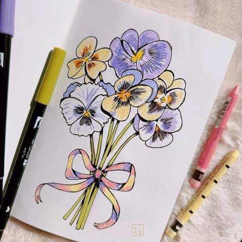 Starting a new sketchbook 💕⁠ ⁠ #sketchbook #flowers #spring #illustration #markers #drawing Flower Drawing Marker, Sketchbook Flowers, Illustration Markers, Markers Drawing, New Sketchbook, Spring Illustration, Acrylic Markers, Journal Inspo, Marker Drawing