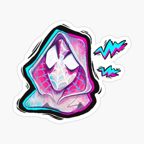 I am obsessed with every spider verse movie!! I made this to be a homemade pin for my friends but decided to post it to redbubble as well!! Spiderman Stickers, Weird Stickers, Sticker Design Inspiration, Iphone Stickers, Stickers Cool, Computer Sticker, Scrapbook Stickers Printable, Gwen Stacy, Sticker Cute