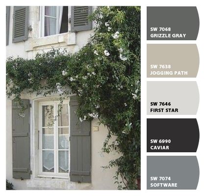 Gateway Gray Sherwin Williams Exterior, Rushing River Sherwin Williams, Jogging Path, Fawn Brindle, Exterior Paint Color Combinations, Exterior Paint Schemes, Painted Brick House, House Paint Color Combination, Color Combinations Paint