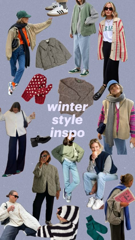 Cabin Outfits Winter, Funky Autumn Outfits, Amsterdam Fall Outfit, Fall Colorful Outfits, Winter Outfit Collage, Autumn Layering Outfit Ideas, Vintage Fleece Jacket For Fall, Trendy Patchwork Winter Cardigan, Patagonia Retro Pile Fleece Outfit