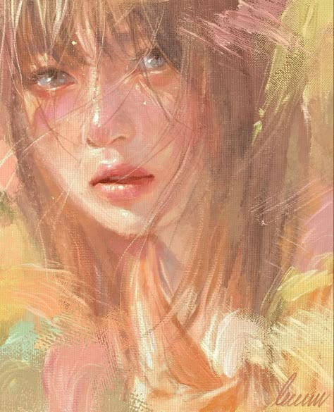 Procreate Art, Oil Pastel Paintings, Pastel Portraits, Ipad Drawings, Oil Pastel Art, Aesthetic People, Art Style Inspiration, Realistic Art, Ethereal Art