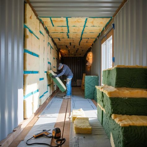 Discover 16 DIY tricks to save big on your shipping container home build. Transform steel boxes into a chic, budget-friendly dream home. Container House Interior Design Ideas, Shipping Container Framing, Inside Container Homes, Shipping Container Organization Ideas, Shipping Container Insulation, Shipping Container Sheds Storage, Container Office Design Interiors, Container House Design Budget, Container Homes Ideas Design