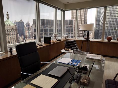 Law Firm Office, Law Office Design, Office Furniture Decor, Suits Harvey, Office With A View, Law Office Decor, 70s Furniture, Lawyer Office, Ceo Office