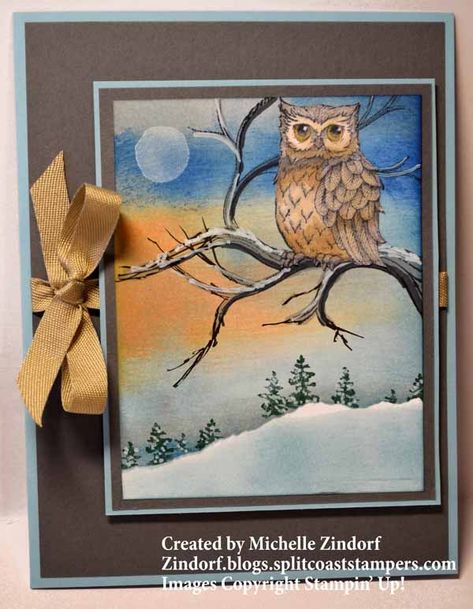 Owl Cards, Stampin Up Card, Winter Owl, Owl Images, Owl Punch, Owl Card, 12 November, Christmas Owls, Winter Wood