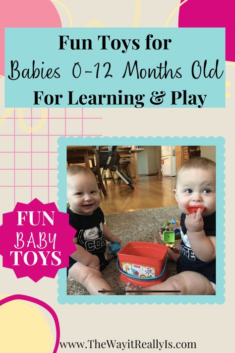 Are you looking for some fun and educational toys for babies from newborns to 3 month olds, 6 month olds, 9 month olds, and 1-year-olds?! I've got a great list here of the toys that my kids, including my twins, actually played with! Click through to learn more on my blog! Fisher Price Baby, Best Baby Toys, Teaching Colors, Children Activities, Baby Einstein, Toys For Babies, Fun Gift Ideas, How To Have Twins, 6 Month Olds