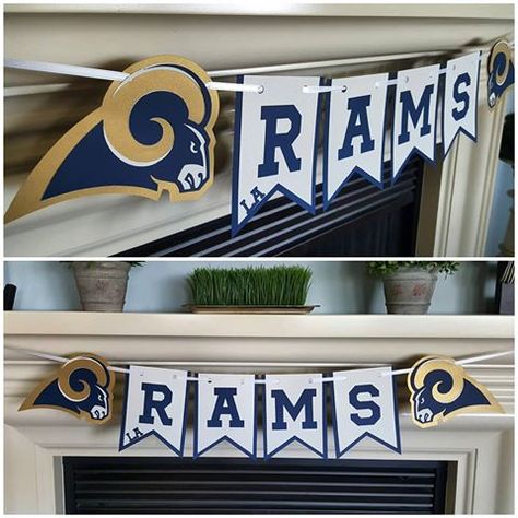 Rams Party Ideas, Rams House, Diy Banners, Nfl Party, Hulk Birthday Parties, Super Bowl Decorations, Football Baby Shower, Hulk Birthday, Football Theme Party