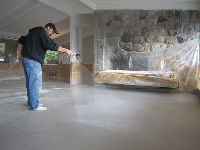 Polished concrete micro-topping: Concrete micro topping over tile. Concrete Over Tile Floor, Concrete Floors Stained, Dyed Concrete, Micro Concrete, Acid Concrete, Outside Flooring, Polished Concrete Floors, Acid Stained Concrete, Concrete Stained Floors