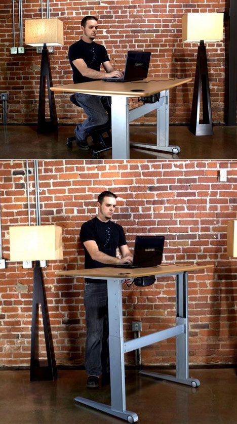 "Living With" Product Review: The GeekDesk Truly Transforms the Way You Work - Core77 Desks Ikea, Ikea Office, Industrial Lamps, Clothing Racks, Table Industrial, Lamp Industrial, Ikea Hackers, Stand Up Desk, Pipe Furniture