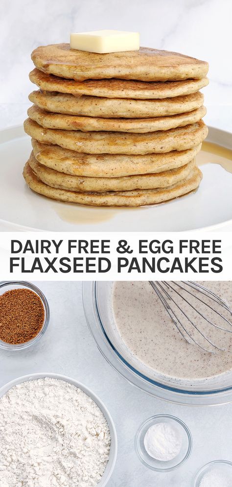 Flaxseed Pancakes, Flax Seed Pancakes, Flax Pancakes, Egg Free Pancakes, Healthy Nutrition Plan, Flax Seed Recipes, Brown Spots Removal, Dairy Free Eggs, Homemade Pancakes