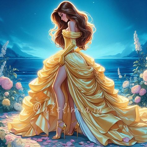 Beauty And The Beast Art, Beauty And The Beast Wallpaper, Belle And Beast, Beast Wallpaper, Disney Princess Artwork, Disney Icons, Disney Princess Belle, Belle Beauty And The Beast, Disney Princess Fashion