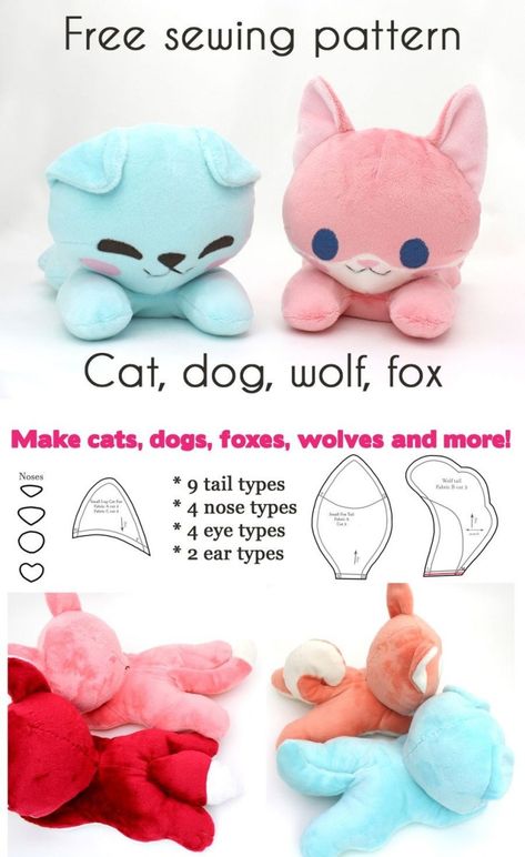 Kawaii Sewing Patterns Free Kawaii Sewing Patterns To Make Your Own Stuffed Animals Dog - figswoodfiredbistro.com Stuffed Animal Pattern, Animal Sewing Patterns, Plushie Patterns, Sewing Stuffed Animals, Beginner Sewing Projects Easy, Leftover Fabric, Plush Pattern, Sewing Projects For Beginners, Sewing Skills