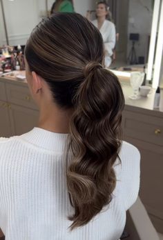 #BEAUTY, #RELATIONSHIPS #Fashion #Animals #Outfits #Winter Outfits #Animals Sleek Curled Ponytail, Hairstyles For Backless Dress Prom, Slick Back Curled Ponytail Prom, Slick Back Pony Wedding Hair, Elegant Ponytail Hairstyles High Pony, Slick Back Curled Ponytail, Fall Wedding Hairstyles Bridesmaid, Wedding High Ponytail, Formal Hair Ponytail