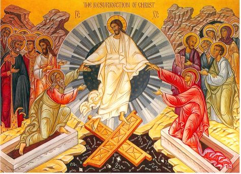 Icon of the Resurrection Corpus Domini, John Chrysostom, Holy Saturday, Lotus Flower Art, In Remembrance Of Me, Christian History, Christ Is Risen, Jesus Resurrection, Christian Artists