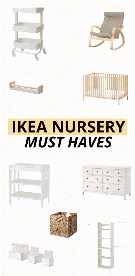 The Best IKEA Nursery Ideas For A Gorgeous Baby Room - Minnesota Momma Ikea Hemnes Changing Table, Ikea Nursery Ideas, Nursery Organization Changing Table, Ikea Changing Table, Ikea Baby Nursery, Ikea Baby Room, Nursery Room Diy, Ikea Nursery Hack, Small Room Nursery