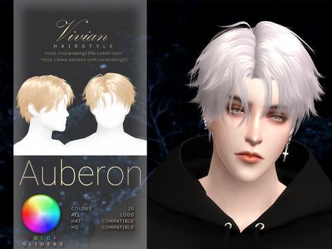 [TS4] VivianDang Male Hair Auberon | Vivian Dang on Patreon Sims4 Cc Male Hair Alpha, Sims 4 Cc Men Hair Alpha, Alpha Cc Sims 4 Hair Male, Sims 4 Emo Cc Male, Jjk Sims 4 Cc, Sims 4 Cc Hair Alpha Male, Men Hair Sims 4 Cc, Sims 4 Male Hair Cc Alpha, Hairstyle Male