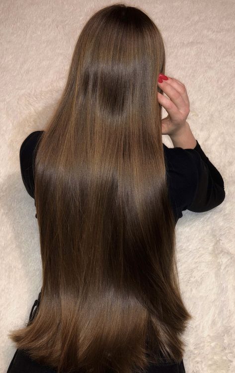 Straight Brunette Hair, Warm Brown Hair, Golden Brown Hair, Long Hair Ponytail, Brown Hair Inspo, Hair Growing Tips, Really Long Hair, Lustrous Hair, Brown Hair Balayage