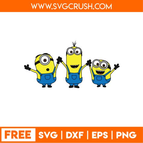 Minion Svg Free, Minions Svg Cricut, Free Svg Files For Cricut Minions, Minion Svg, Vinyl Decal Projects, Minions Bob, Despicable Me Minions, Cricut Svg Files Free, Free Svg Files For Cricut