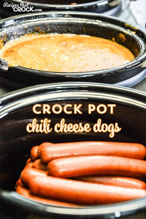 Crockpot Hot Dog Chili, Chili Cheese Dog Recipe, Chili Cheese Hot Dog, Cheese Dip Crock Pot, Chili Dog Chili Recipe, Chili Dog Casserole, Chili Cheese Dog Casserole, Hotdog Chili Recipe, Crock Pot Chili