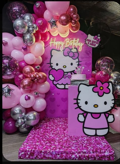 Hello Kitty Themed Birthday Party Decorations, Hello Kitty Balloon Decorations, Hello Kitty Balloon Arch, Hello Kitty Centerpiece Ideas, Hello Kitty Decorations Birthday, Hello Kitty Birthday Party Ideas Decoration, Hello Kitty Party Theme, Hello Kitty Bday Party, Hello Kitty Quinceanera