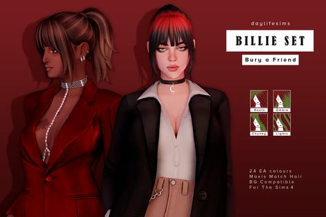 Daylife Sims, Bury A Friend, Sims Love, Sims 4 Cheats, Cc Hair, Sims 4 Anime, Pelo Sims, Hair Set, Sims 4 Cc Folder