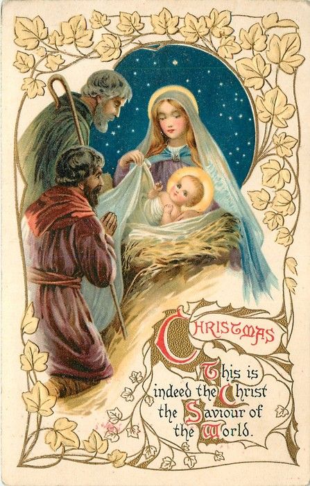 jesus Vintage Holy Cards, Vintage Christmas Images, Old Christmas, Religious Christmas, Old Fashioned Christmas, Card Christmas, Victorian Christmas, Christmas Postcard, Christmas Nativity